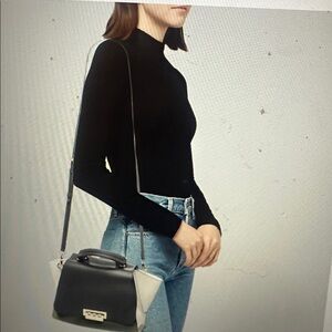 Zac Posen  Earths Color BlocTwo-Tone Top-Handle Women’s Bag - Blue & Off White